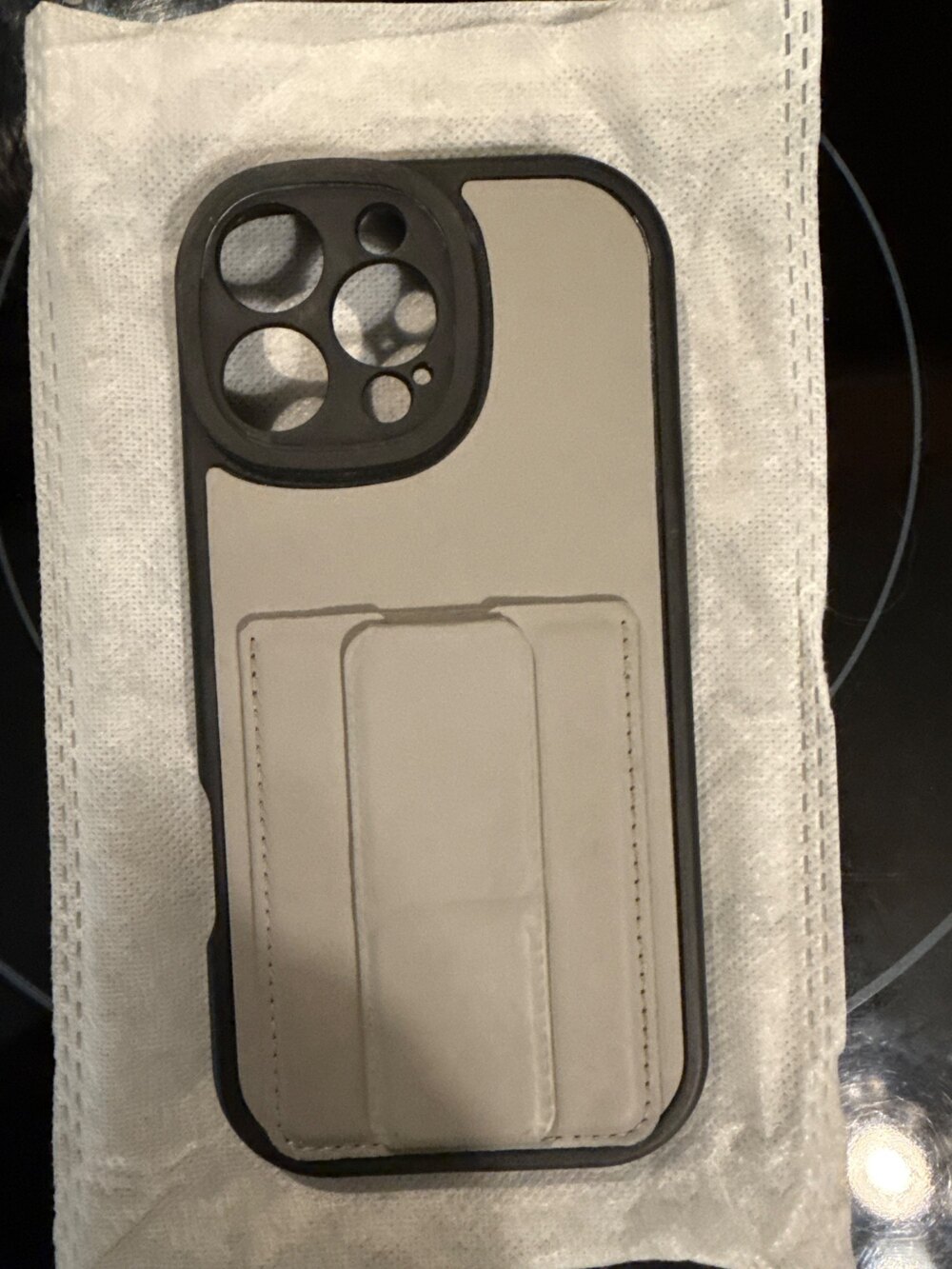 IPhone 16 Pro Max Wallet Case With Kickstand Gray Black